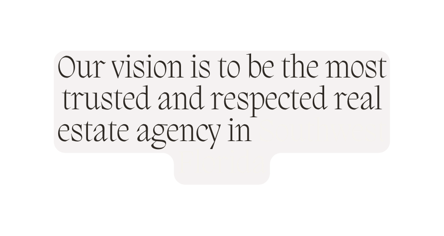 Our vision is to be the most trusted and respected real estate agency in Southwest Florida